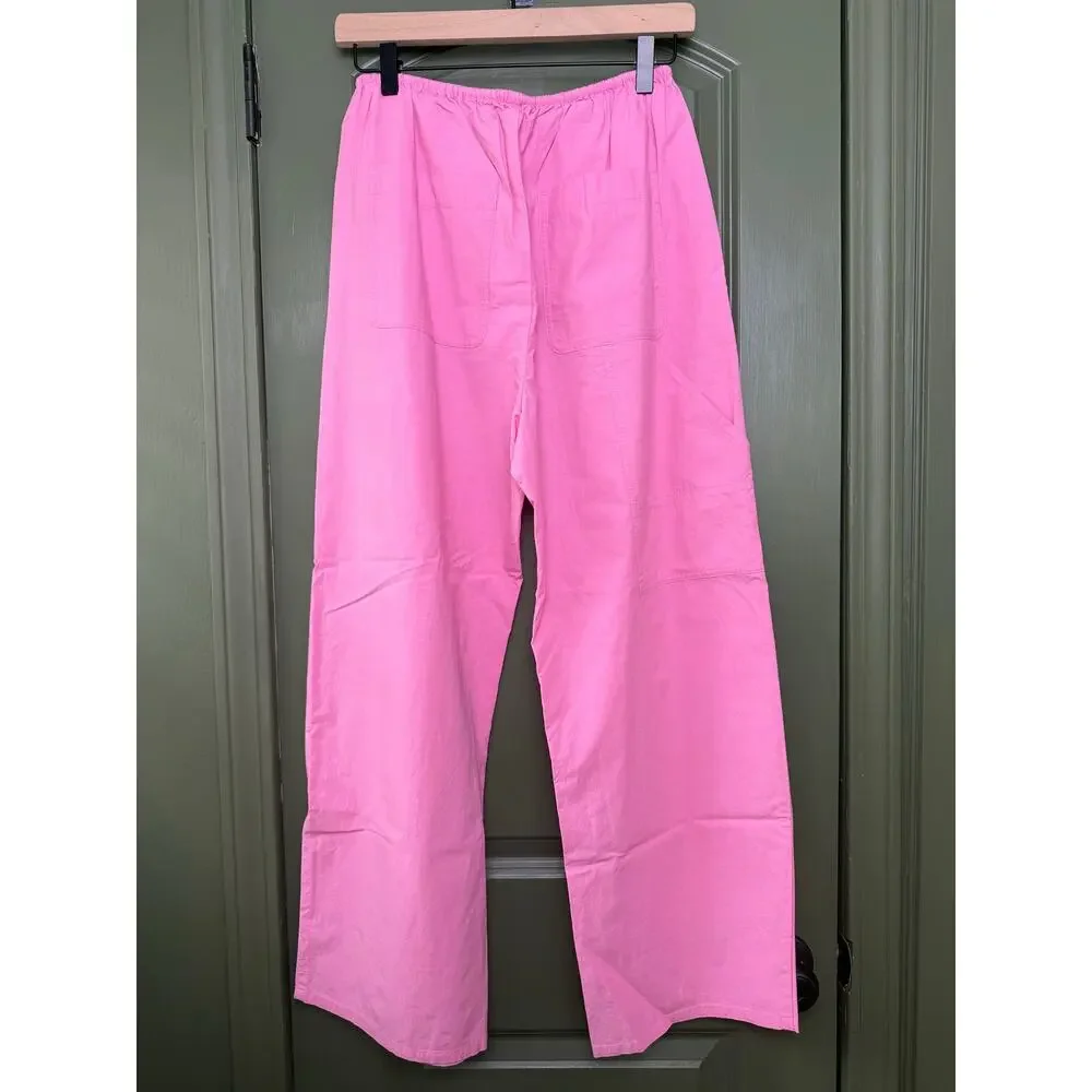 NWT Pistola Theo Drawstring Lightweight Poplin Pant Azalea Bubblegum Pink Small - Picture 3 of 4